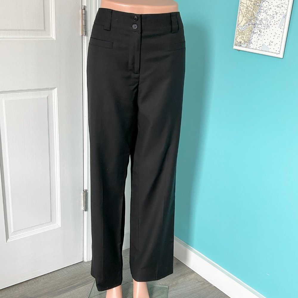 Carlisle Wool Charcoal Stretch Straight Leg Trouser Pants (size 6)